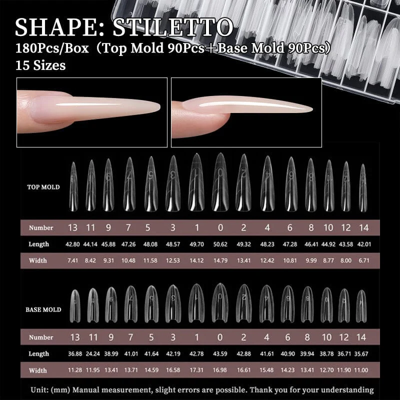 180pcs Stiletto Extension Gel Dual Forms - Image 2