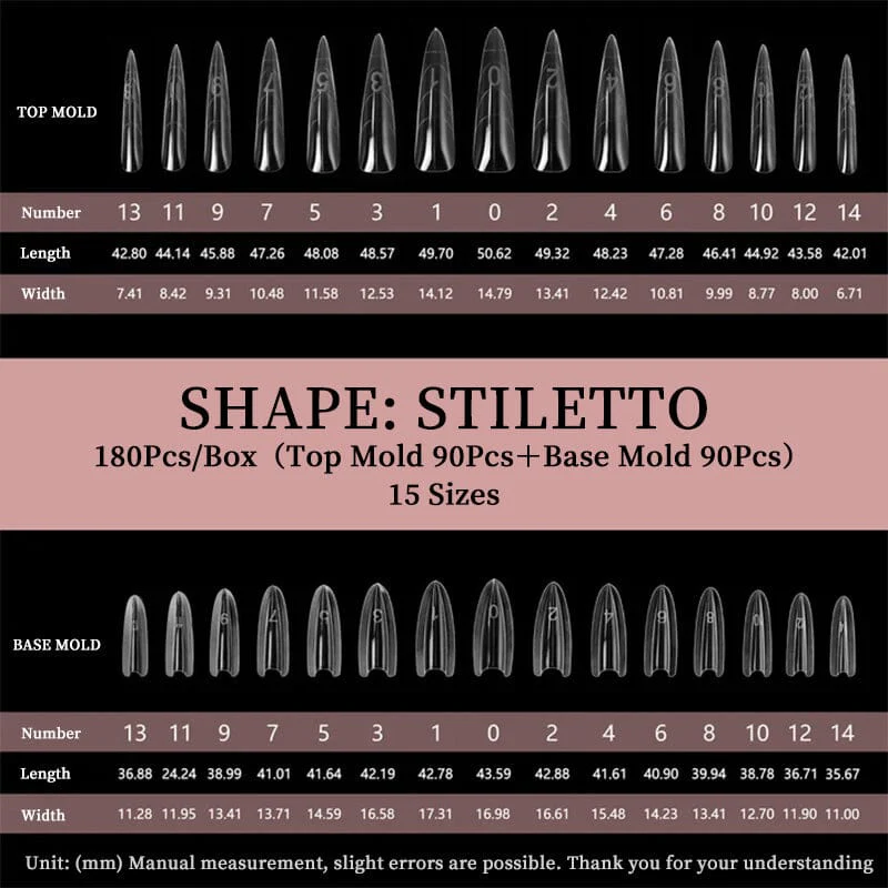 180pcs Stiletto Extension Gel Dual Forms - Image 3