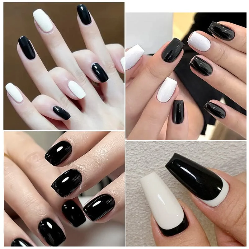 2 Colors 1 Step Gel Polish Set Black& White 15ml - Image 2