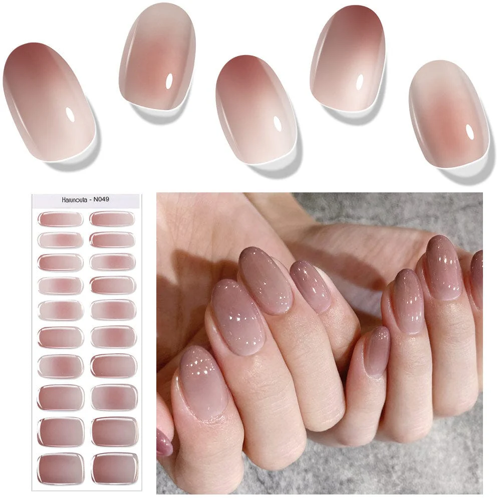 20 Tips Semi-Cured Gel Nail Strips N041-N060