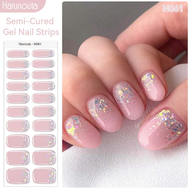 20 Tips Semi-Cured Gel Nail Strips N061-N078