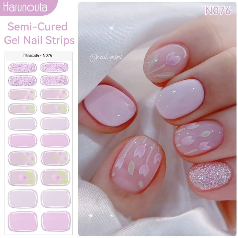 20 Tips Semi-Cured Gel Nail Strips N061-N078 - Image 16