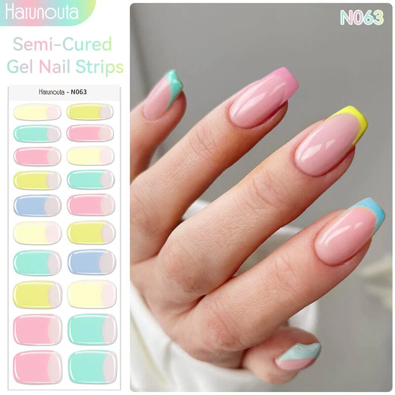 20 Tips Semi-Cured Gel Nail Strips N061-N078 - Image 3