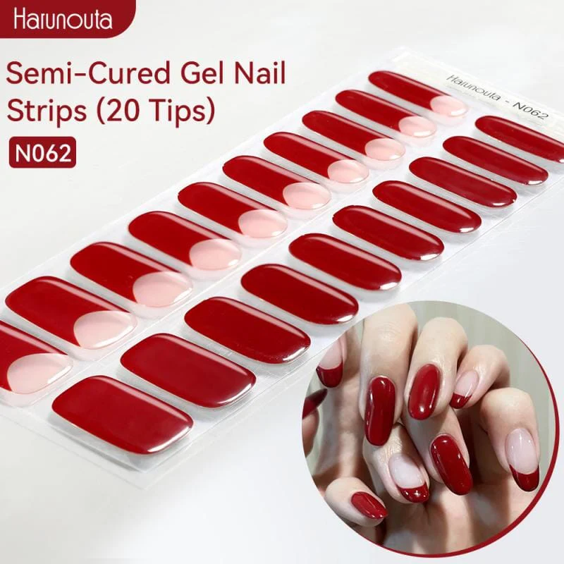 20 Tips Semi-Cured Gel Nail Strips N062