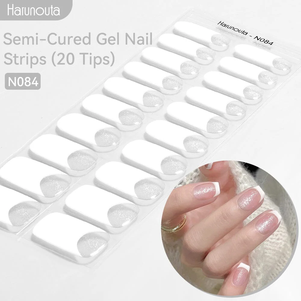 20 Tips Semi-Cured Gel Nail Strips N079-N088