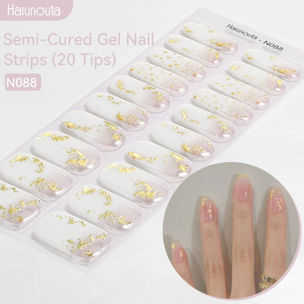 20 Tips Semi-Cured Gel Nail Strips N079-N088 - Image 10