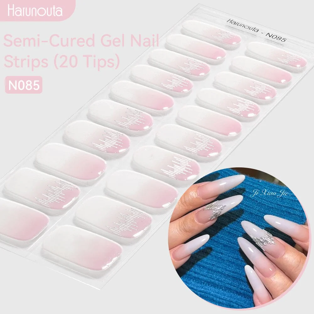 20 Tips Semi-Cured Gel Nail Strips N079-N088 - Image 14