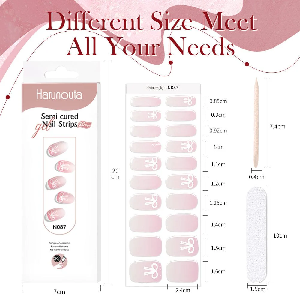 20 Tips Semi-Cured Gel Nail Strips N079-N088 - Image 5