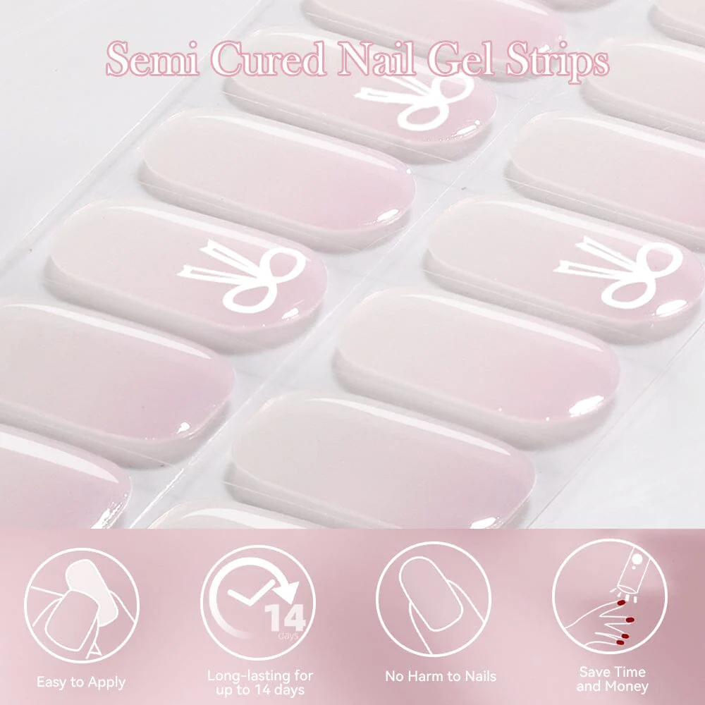 20 Tips Semi-Cured Gel Nail Strips N079-N088 - Image 6
