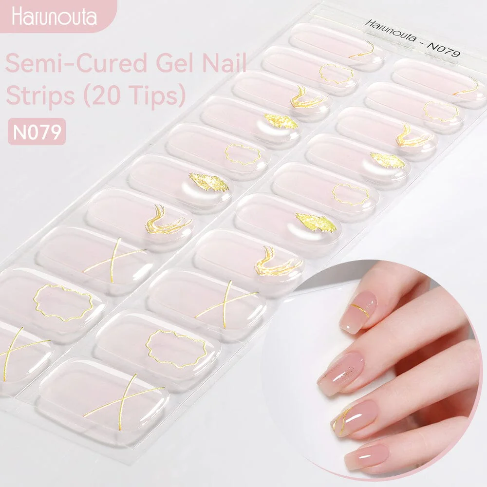 20 Tips Semi-Cured Gel Nail Strips N079-N088 - Image 8