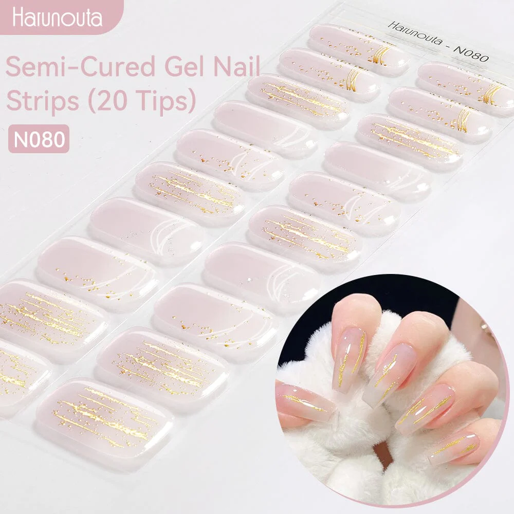 20 Tips Semi-Cured Gel Nail Strips N079-N088 - Image 9