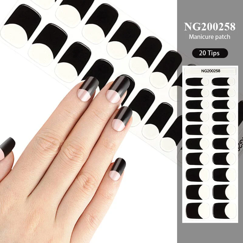 20 Tips Semi Cured Gel Nail Strips NG200258