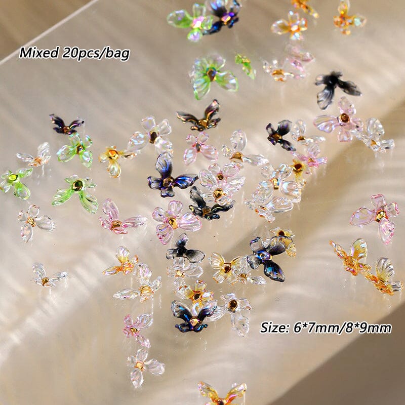 20pcs Ice Transparent Butterflies 3D Nail Decorations - Image 10