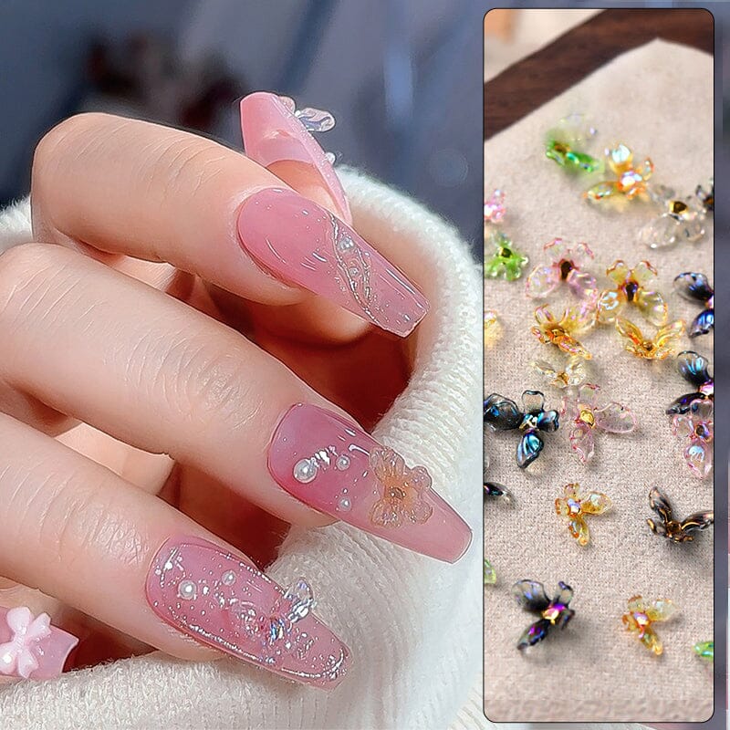 20pcs Ice Transparent Butterflies 3D Nail Decorations - Image 5