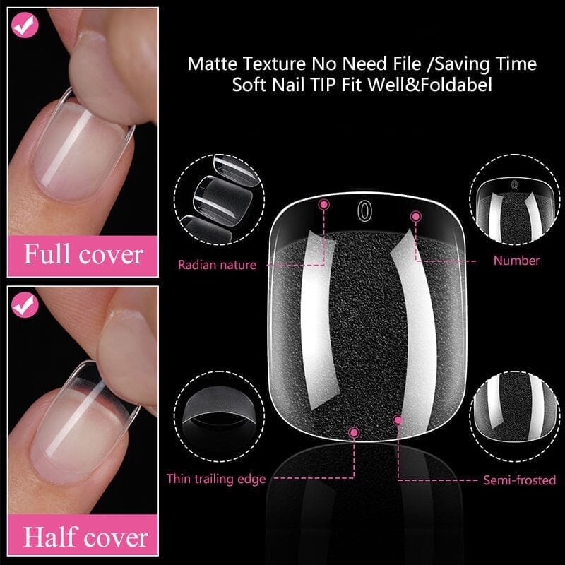 240pcs Coffin Semi-Matte False Nail Tips - Image 5