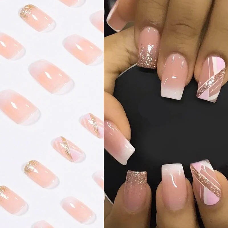 24pcs Khaki #41 Almond Press on Nails - Image 7
