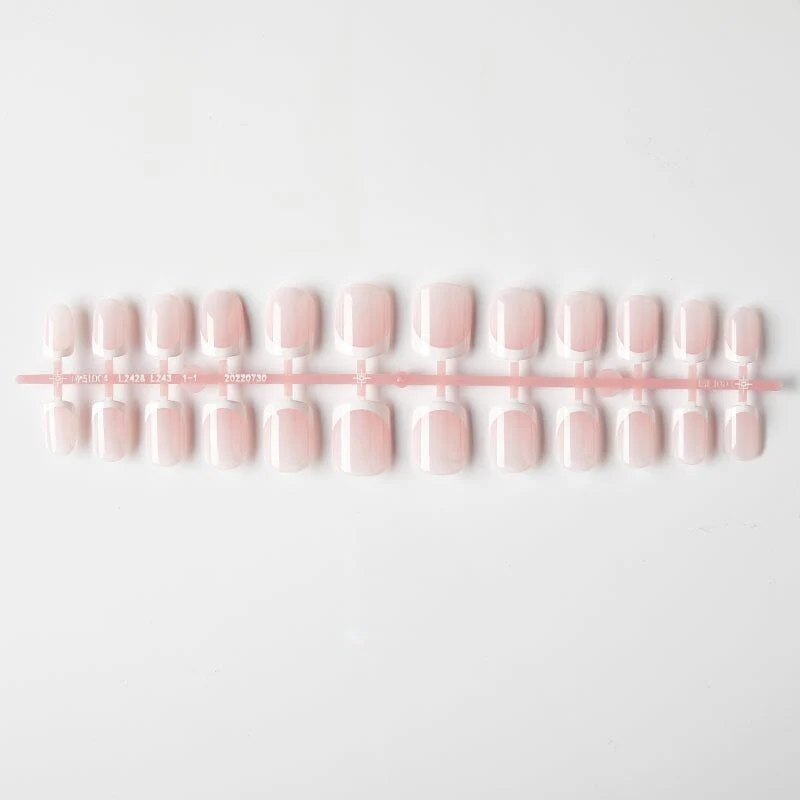 24pcs White French Press On Nails False Nail Tips D01 - Image 3