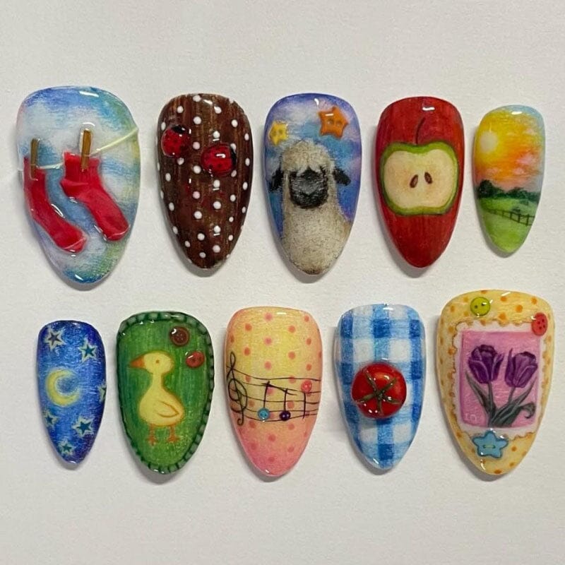 24pcs WM-245 Almond Press on Nails - Image 2