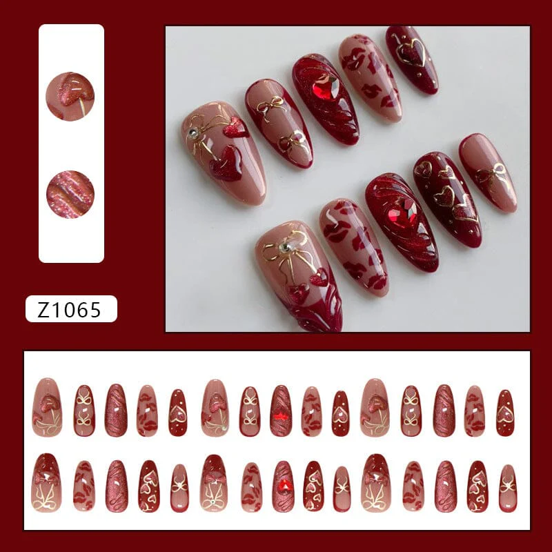 24pcs Z1065 Almond Press on Nails
