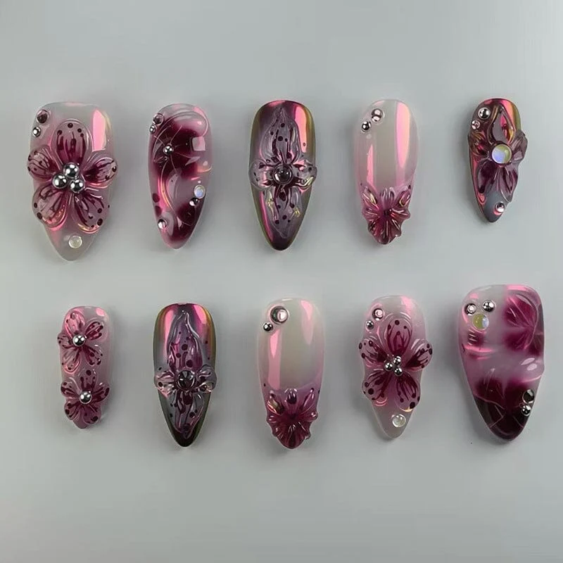 24pcs Z1088 Almond Press on Nails - Image 2