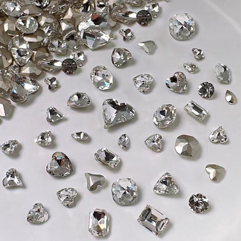 25pcs/box Mixed Shape Rhinestones #01 White - Image 3