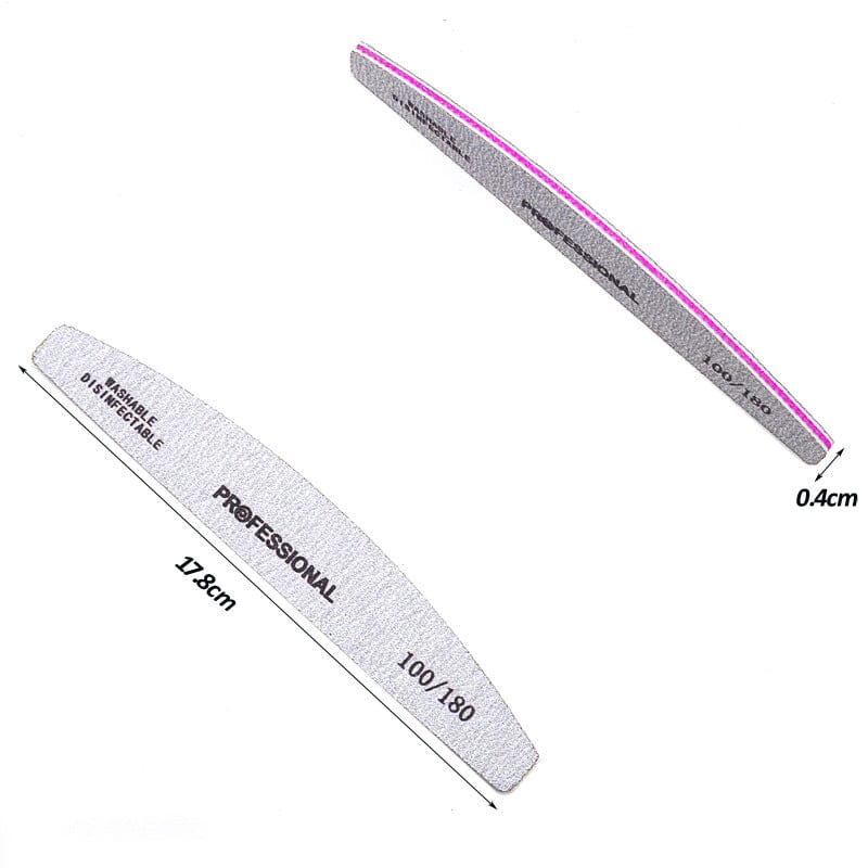 25pcs Half-moon Shaped Nail Files 100/180 - Image 5