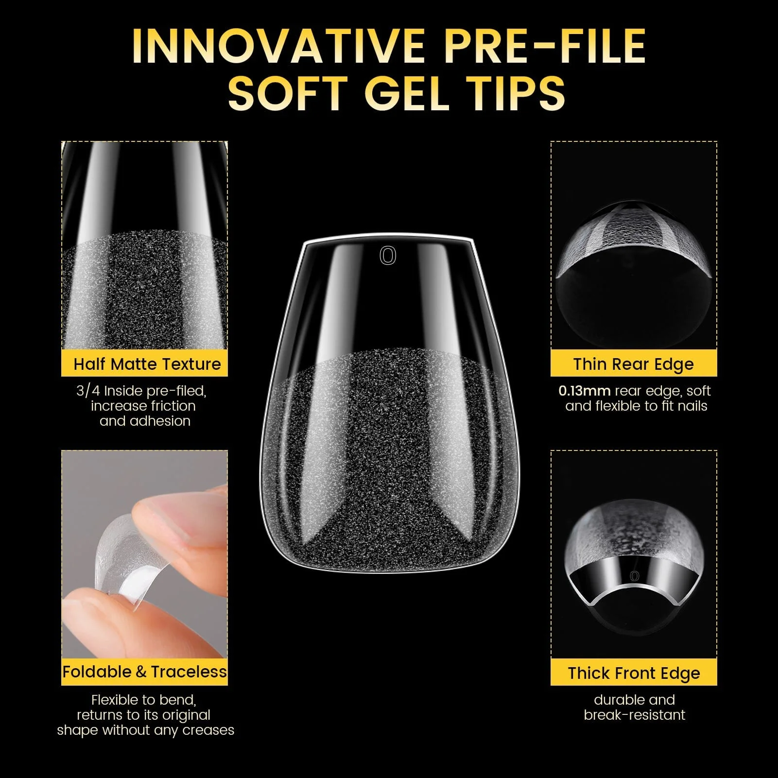 288pcs XS Coffin Pre-File Nail Tips 12 Different Sizes - Image 4