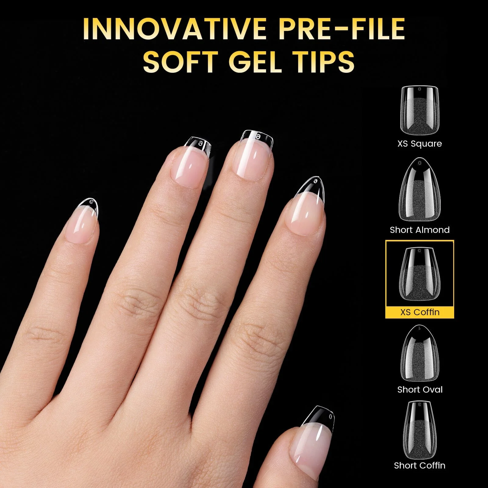 288pcs XS Coffin Pre-File Nail Tips 12 Different Sizes - Image 6