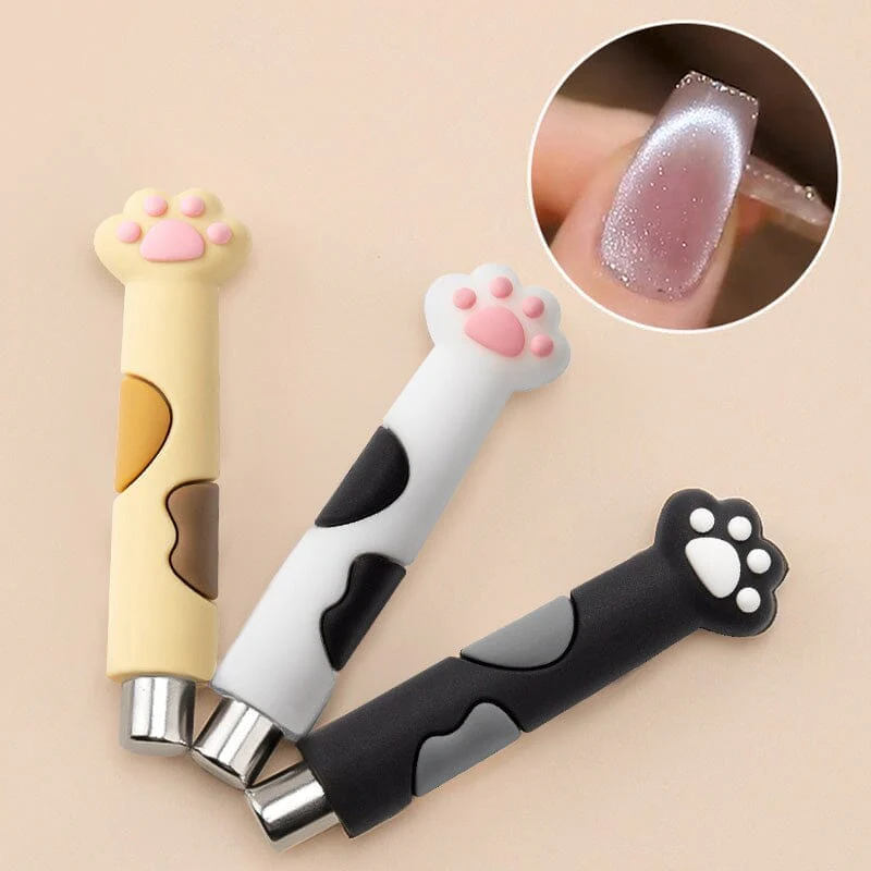 2pcs Cylindrical Magnetic Stick Cute Cat Paw Handle Black White - Image 8
