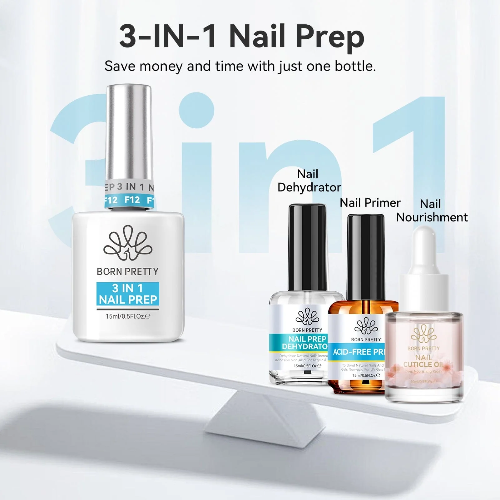3 in 1 Nail Prep 15ml - Image 3