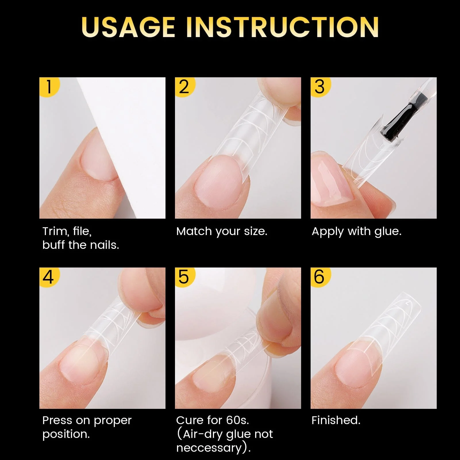 300pcs Half Cover Straight Auxiliary Line Nail Tips 12 Different Sizes - Image 9