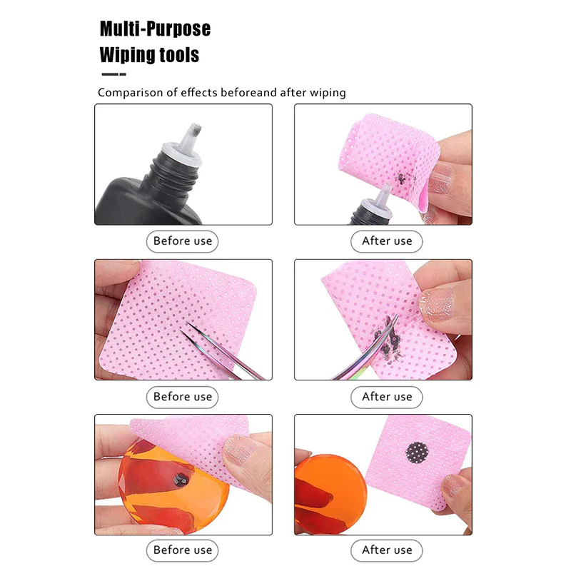 300pcs Pink Lint Free Nail Wipes - Image 5