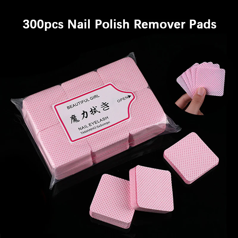 300pcs Pink Lint Free Nail Wipes - Image 8