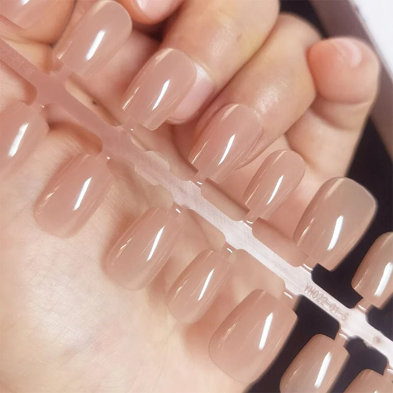 30pcs 15 Sizes Short Square Blush Gradient False Nail Tips Press on Nails - Image 8