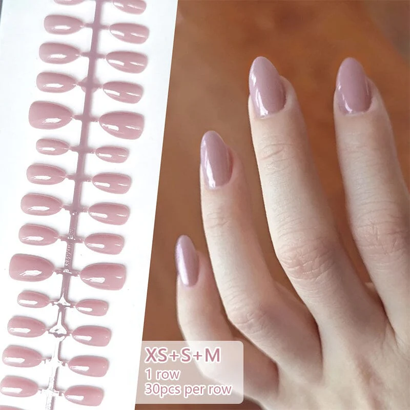 30pcs Light Purple Almond Press on Nails