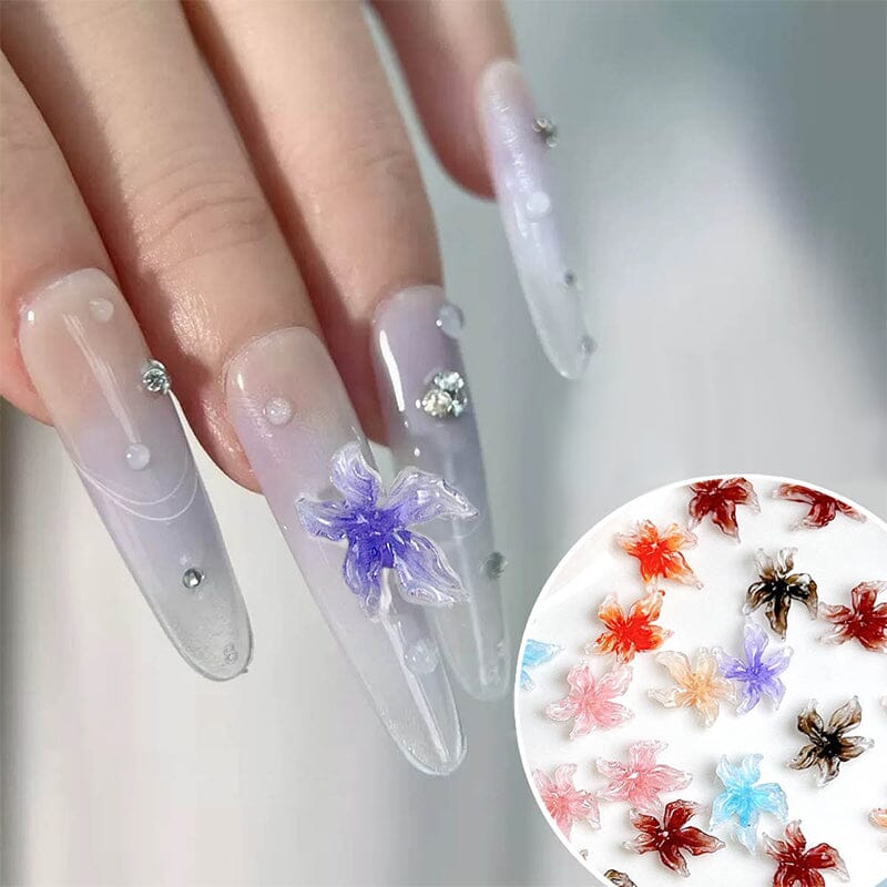 30pcs Lily Flowers Plastic Nail Art Decorations - Image 10