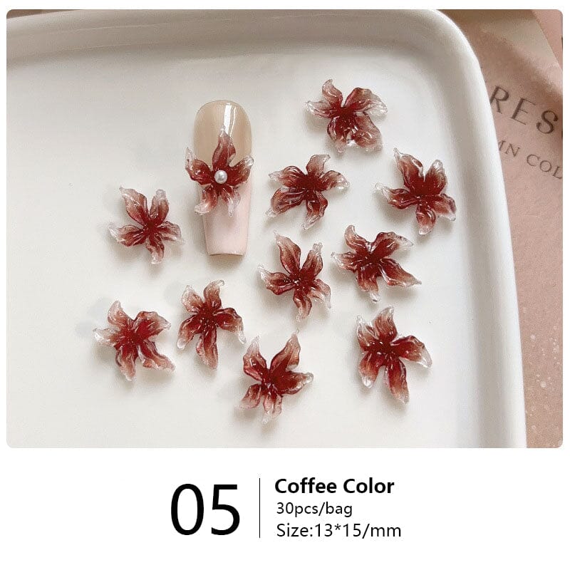 30pcs Lily Flowers Plastic Nail Art Decorations - Image 14
