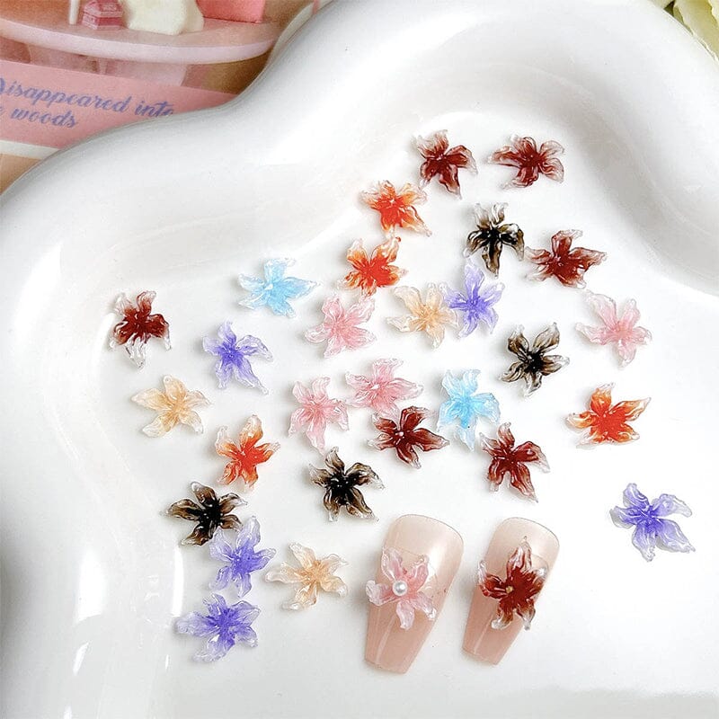30pcs Lily Flowers Plastic Nail Art Decorations - Image 5