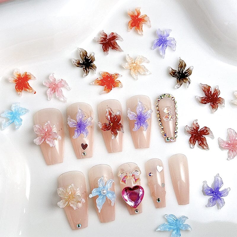 30pcs Lily Flowers Plastic Nail Art Decorations - Image 7