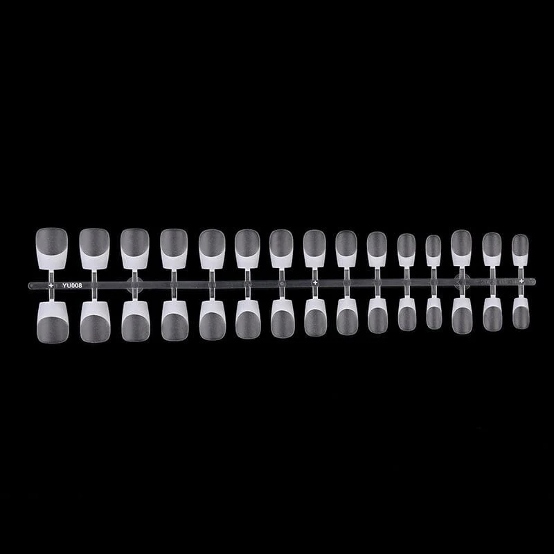 30pcs White French Short Coffin Press on Nails - Image 2
