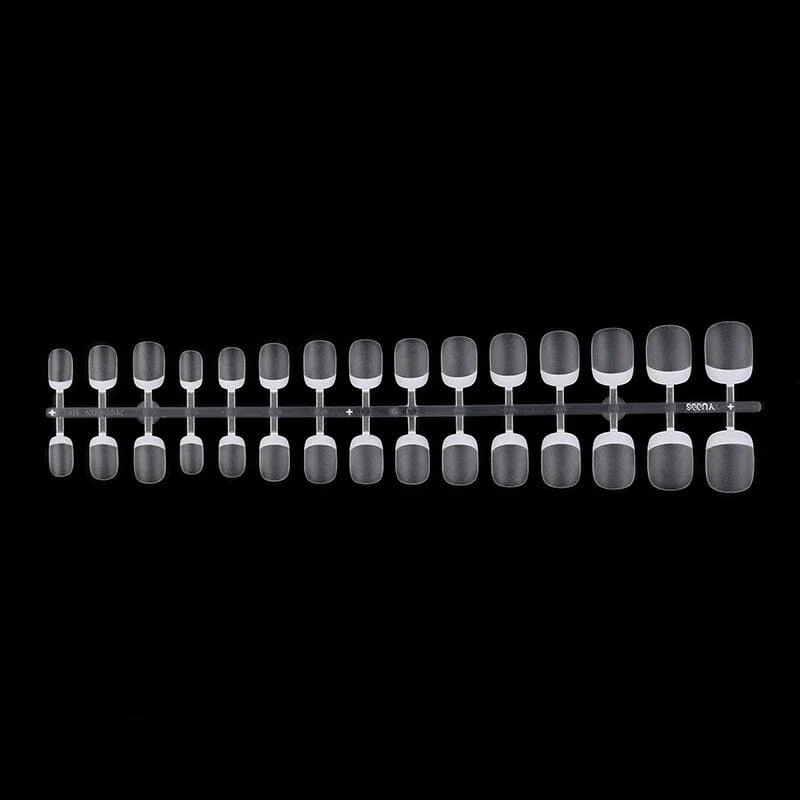 30pcs White French Square Round Press on Nails - Image 2