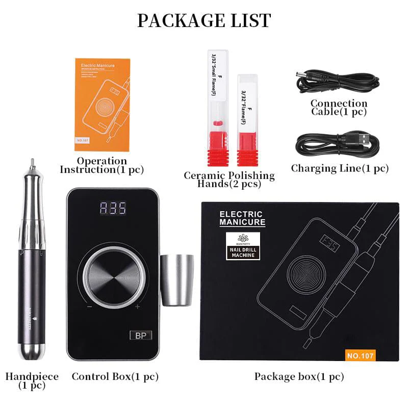35000RPM Portable Rechargeable Nail Drill Machine - Image 9