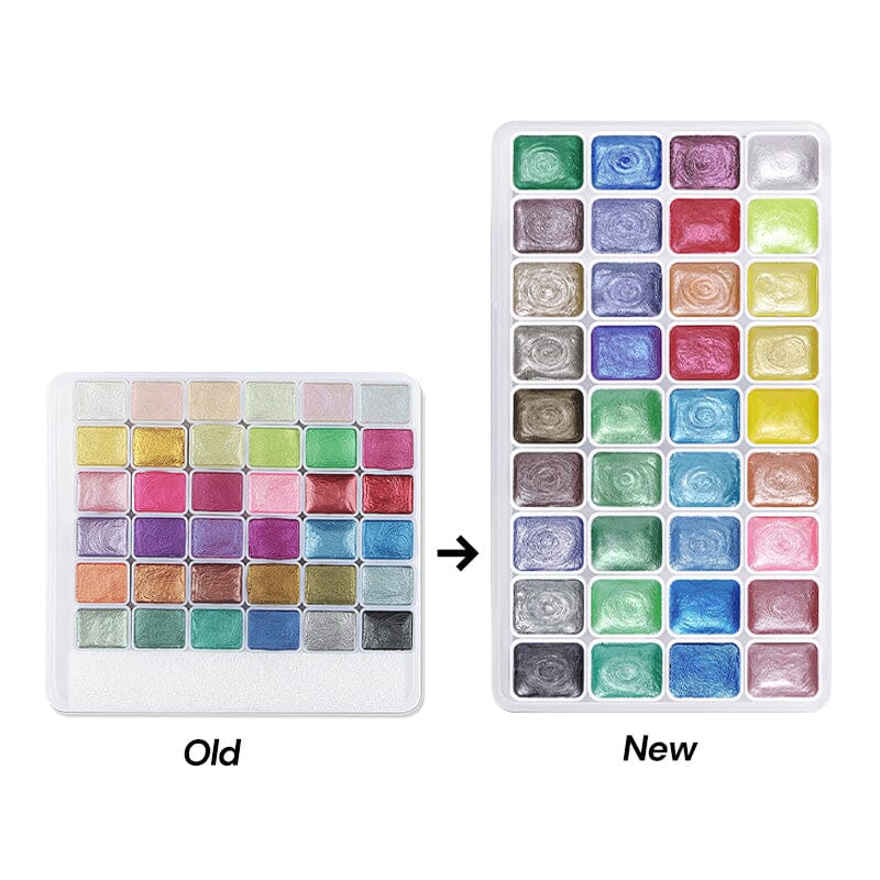 36 Colors Pearlescent Solid Watercolor Paint - Image 5