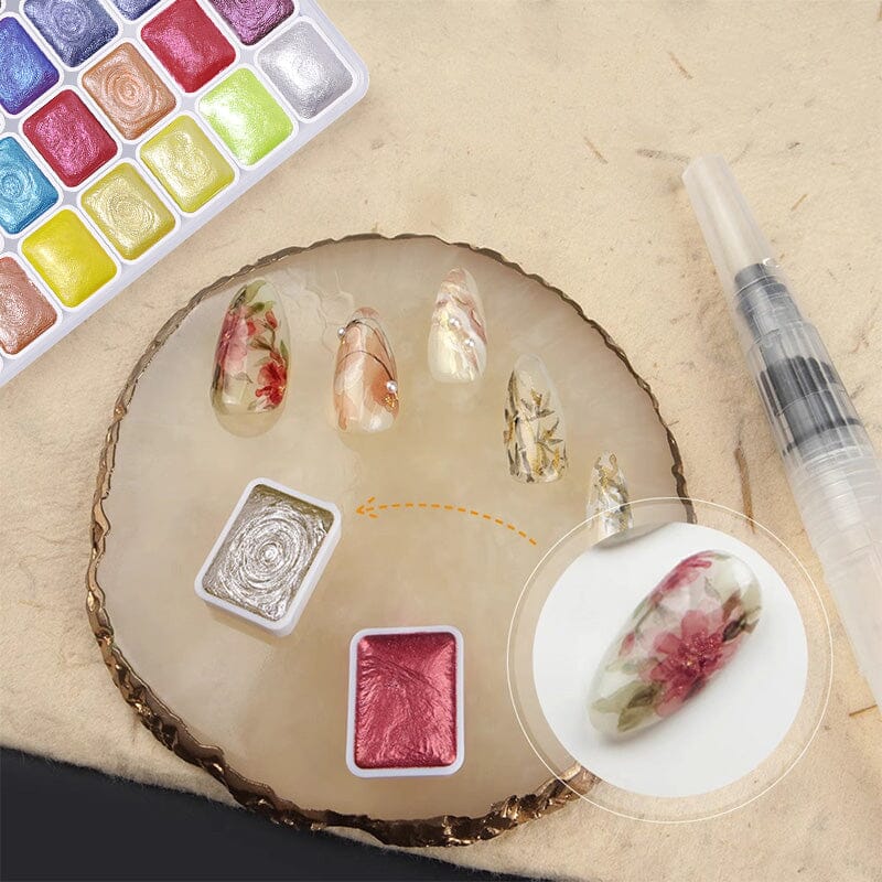 36 Colors Pearlescent Solid Watercolor Paint - Image 6