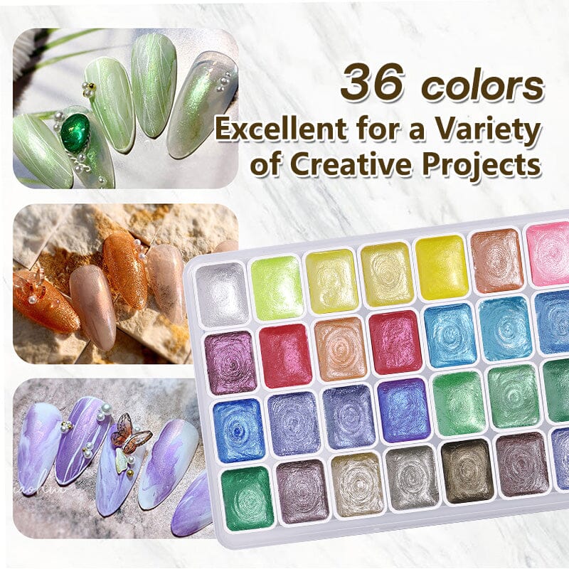 36 Colors Pearlescent Solid Watercolor Paint - Image 7