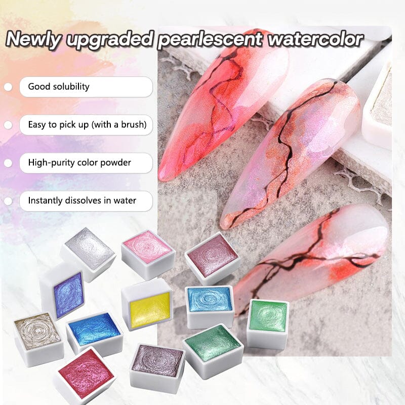 36 Colors Pearlescent Solid Watercolor Paint - Image 8