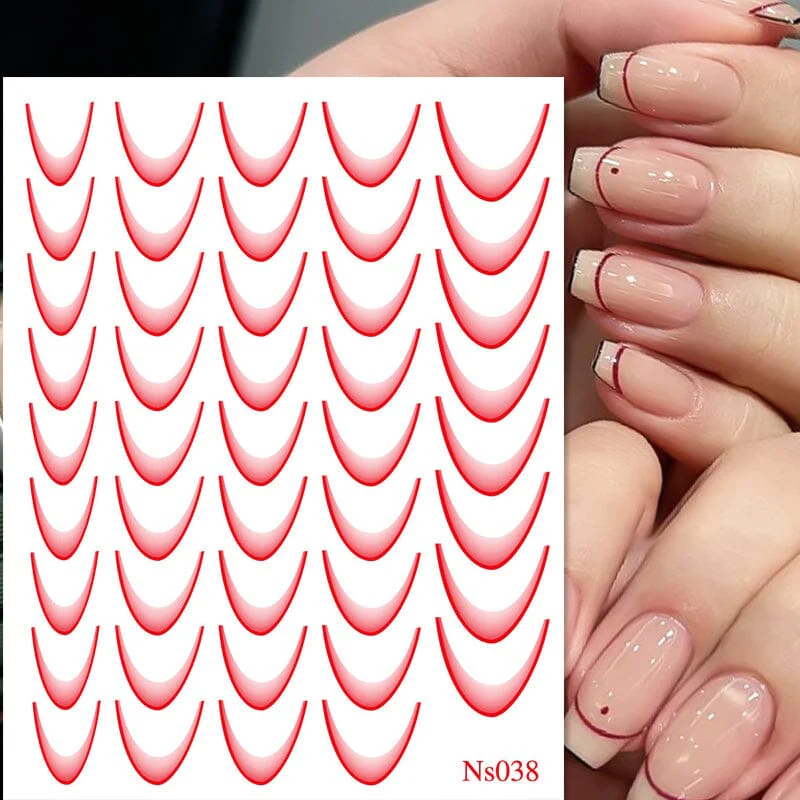3D Gradient French Line Nail Stickers - Image 5