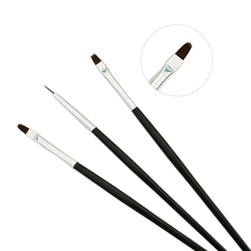 3pcs Black Handle Nail Brush Set - Image 4