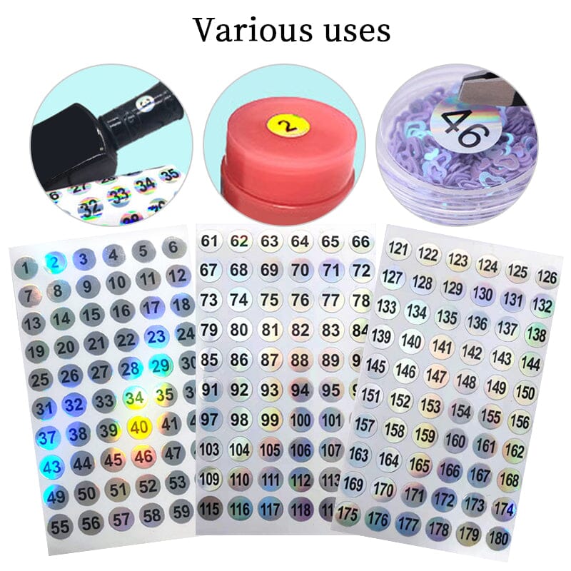 3pcs Number Label Stickers 1-180 - Image 2