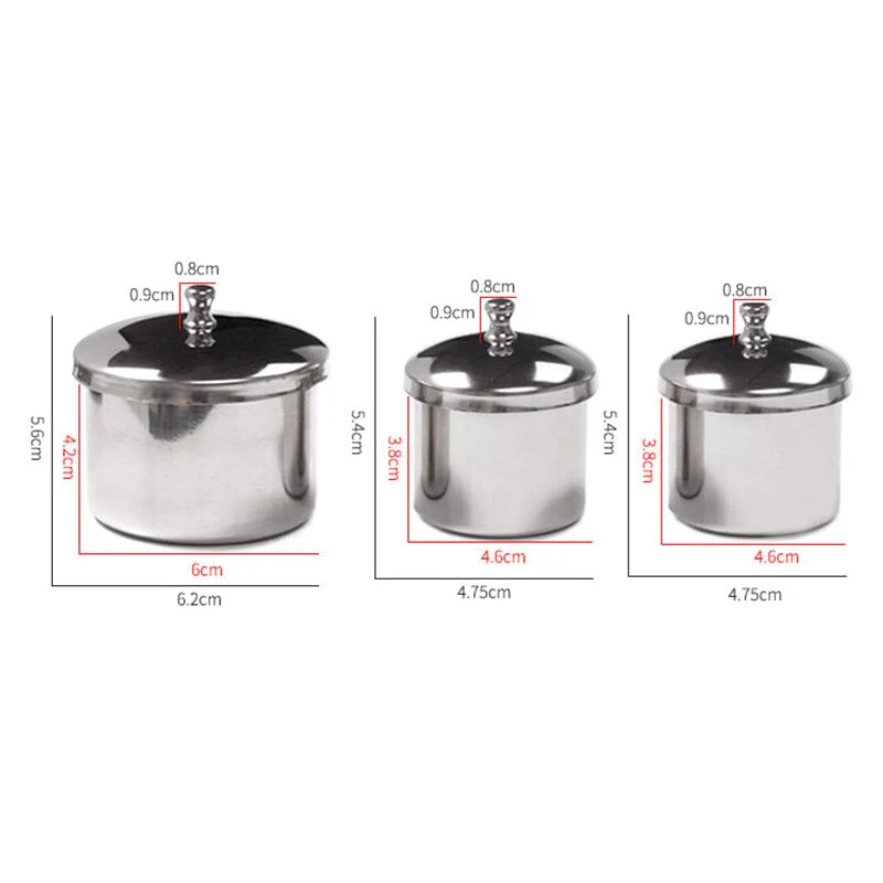 3pcs Powder Liquid Cup Set Stainless Steel Manicure Container Cup - Image 8